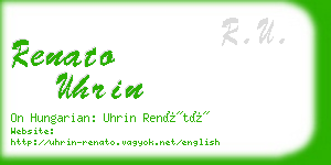 renato uhrin business card